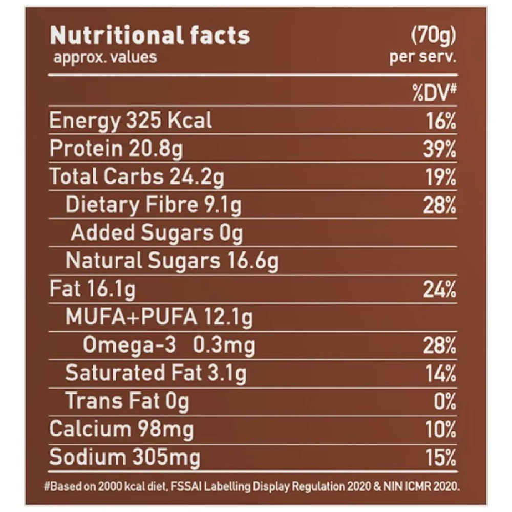 Yoga Bar 20g Protein Bars - Hazelnut, No Added Sugar, Loaded With Fibre, 70 g (Pack of 6)-4.webp